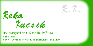 reka kucsik business card
